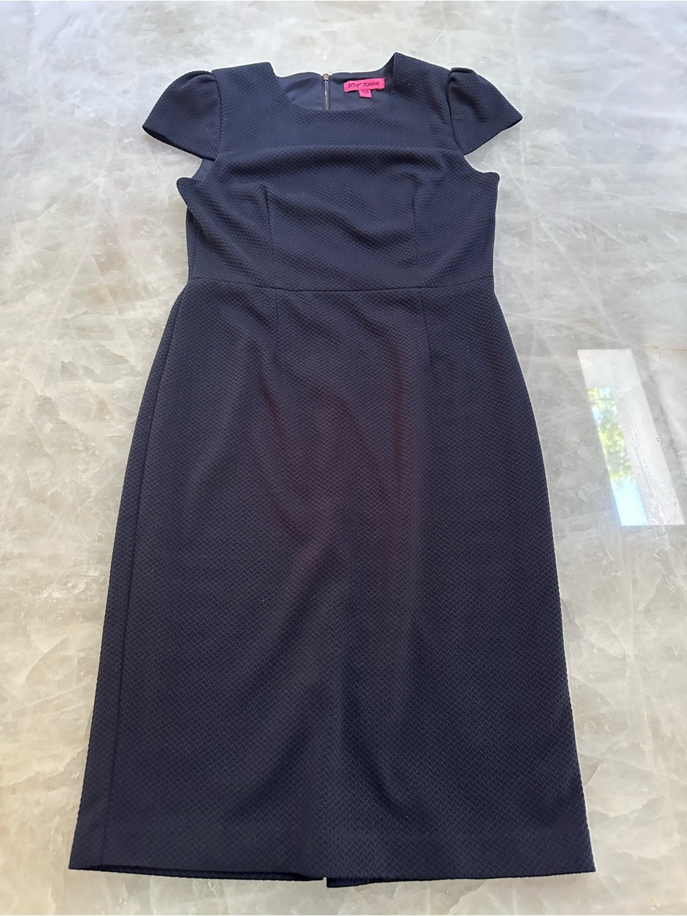 Betsey Johnson Navy Textured Sheath Dress - Size 10
